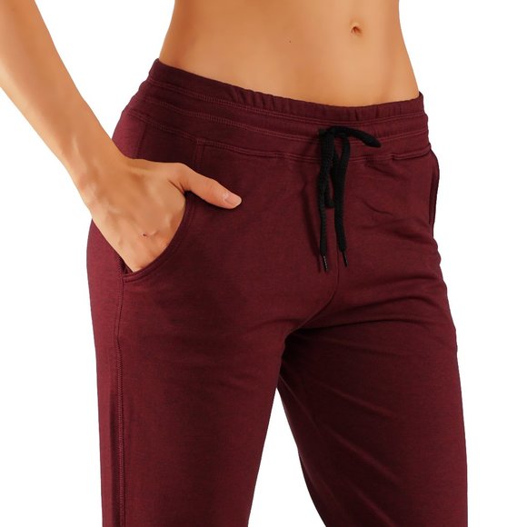 Women's Burgundy Joggers - Picture 4 of 4